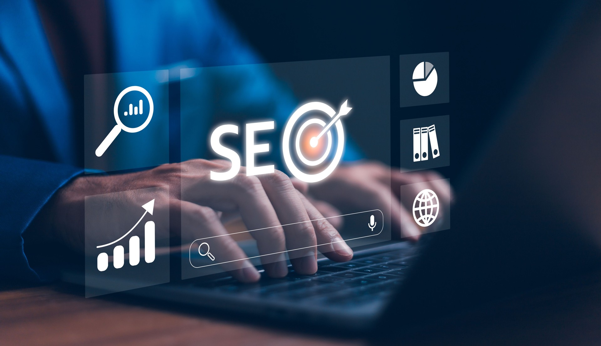 Business professionals harness SEO tools. Boosting visibility, dominating search engine rankings through strategic optimization techniques, digital marketing efforts for greater success.